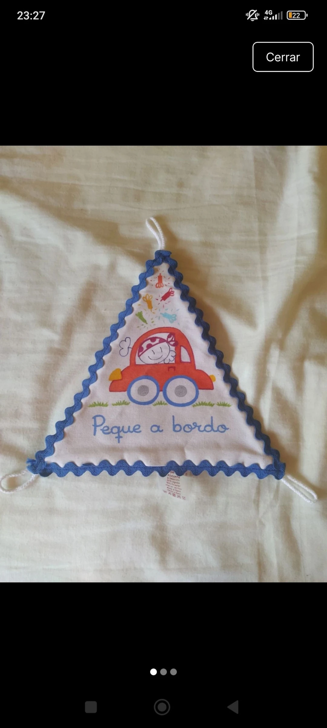Triángulo artesanal para el coche 